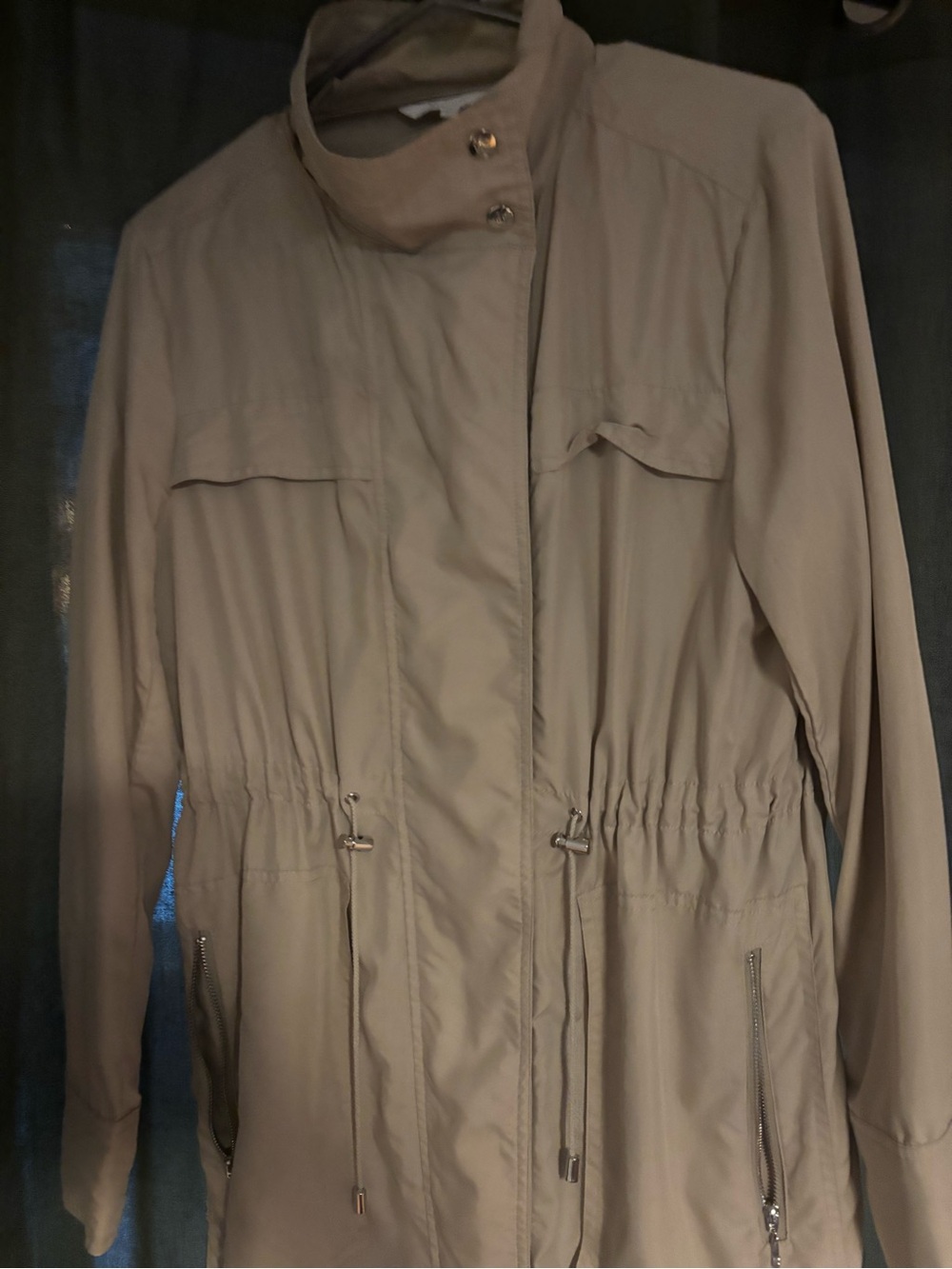 Max Cocos Women’s Beige Drawstring Waist Trench Coat size M - Picture 2 of 8